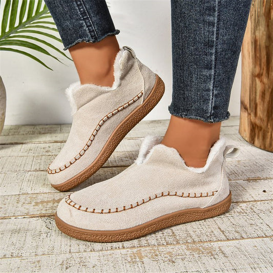 Women’s V-Cut Plush Ankle Boots