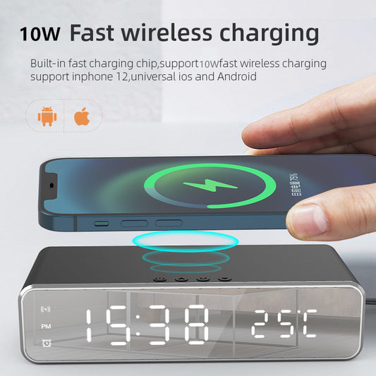 Electric Wireless Phone Fast Charger with Clock and Thermometer