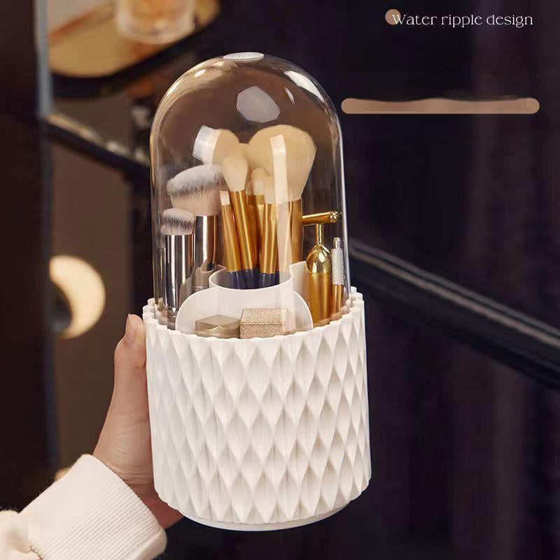360 Rotating Large Transparent Makeup Brush Storage