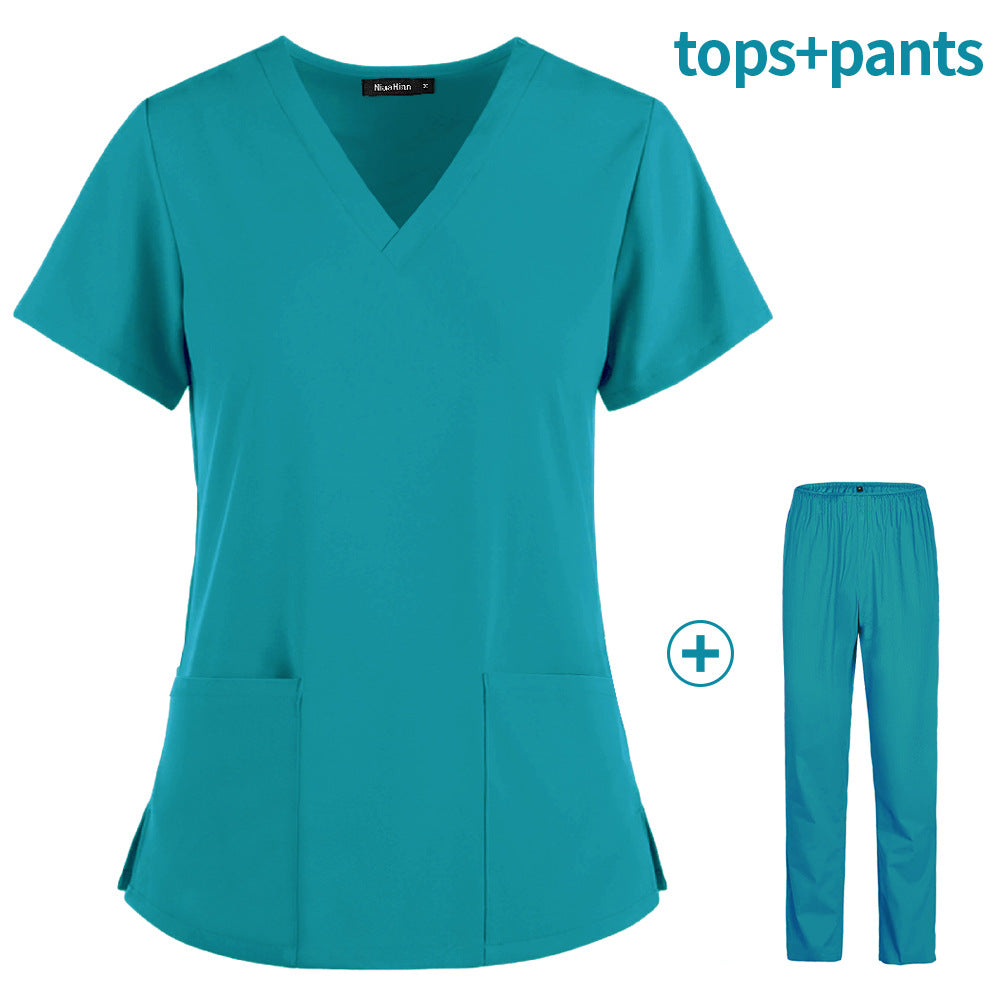 Stretch Slim Nurse Uniform Short-sleeved Summer Split Suit Overalls