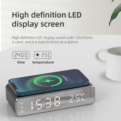 Electric Wireless Phone Fast Charger with Clock and Thermometer