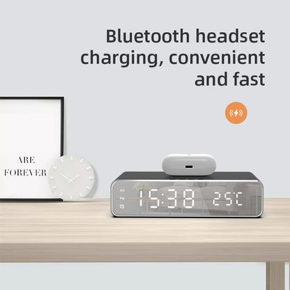 Electric Wireless Phone Fast Charger with Clock and Thermometer