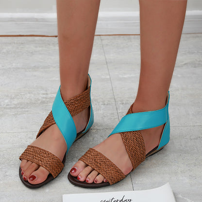 Sandals Women Summer New Style Bohemian Woven Belt Wedge Heel Women Sandals
